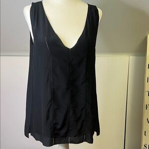 Rebecca Taylor Silk Black V-Neck Tank Top